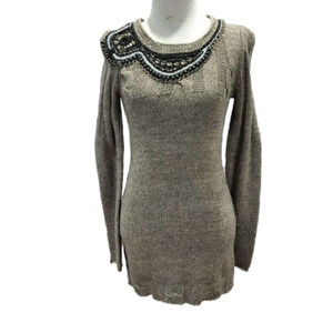 Gianni Bini Beaded Knitted sweater dress
